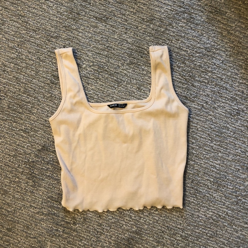 Shein cream cropped tank
